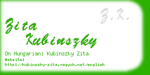 zita kubinszky business card